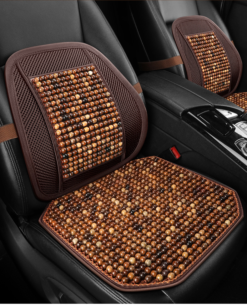 Amazon Bodhi Car Seat Cushion Summer Cooling Cushion Summer Wooden Beads Breathable Single Driver Seat Cover Cushion