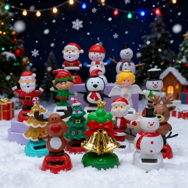 Трансграничная Рождественская Солнечная энергия автоматические качели кукла салона автомобиля украшения качающейся головой креативные Автомобильные украшения