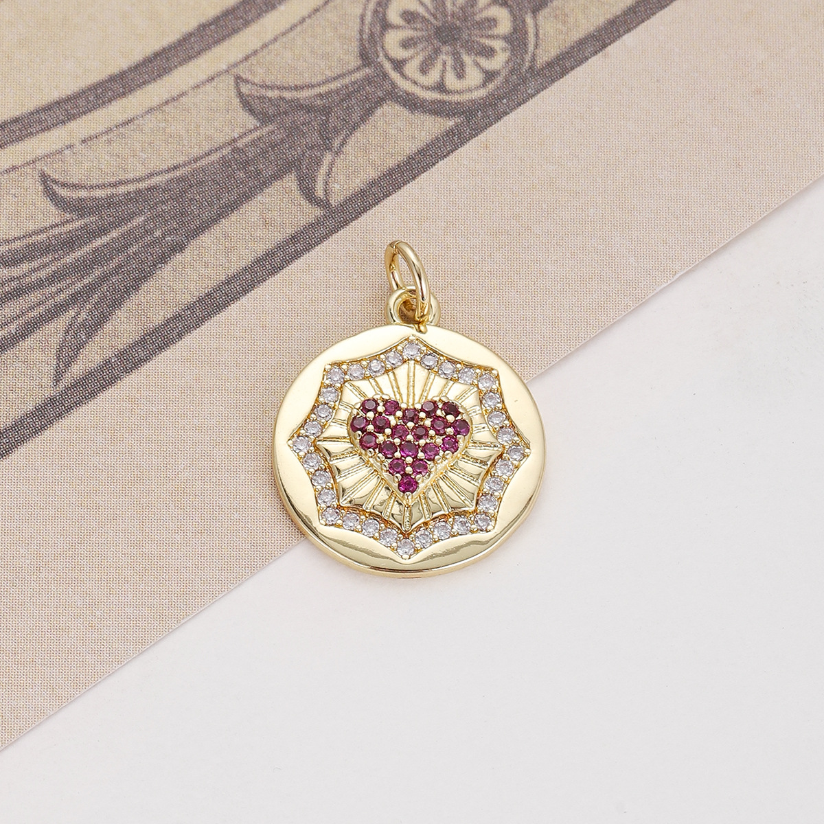 5g Weight Pendant, Chain Jewelry Making Type Copper Chain Material 1 Piece Quantity Holiday, Daily Occasion Copper Material Portrait, Heart Shape Pattern Unisex Gender Plating Design Retro, Simple Style Style 1 Piece Copper Portrait Heart Shape Pendant Chain 33