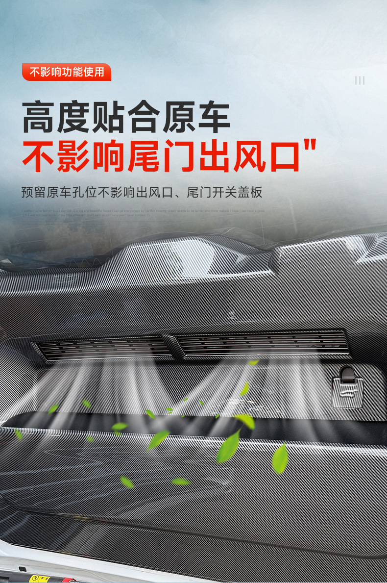 Suitable for Tank 500 car tailgate anti-scratch panel, anti-kick panel, carbon fiber decorative door panel, interior modification parts
