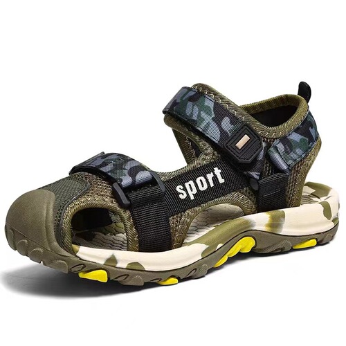 Boys' Mid-to-Large Size Closed-Toe Non-Slip Sandals for Summer – Children's & Boys' Sports-Style Soft-Soled Beach Shoes