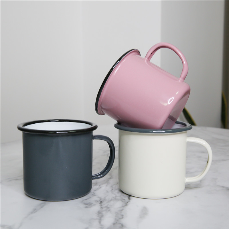 厂家批发外贸专供 复古加厚情侣杯 搪瓷咖啡杯奶杯家用茶杯水杯