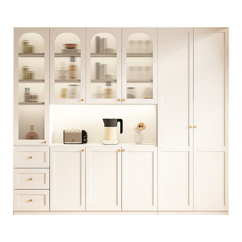 Nailed Enf-Grade Cream-Style Solid Wood Sideboard Integrated Wall Wine Cabinet High Cabinet Living Room Tea Cabinet Storage Dining Cabinet