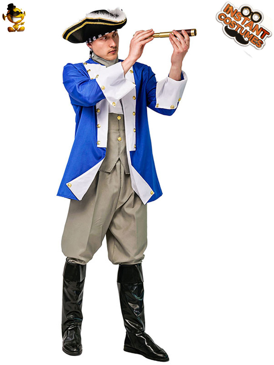 Halloween adulto grande de los hombres medieval colonial capitán partido traje Cosplay etapa rendimiento