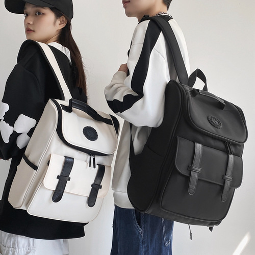 New fashionable backpack men's school bag junior high school student Korean style simple backpack trend Harajuku backpack