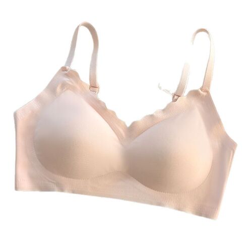 Traceless summer thin strap bra with adjustable snap fastening for students, wire-free, revealing, comfortable and breathable