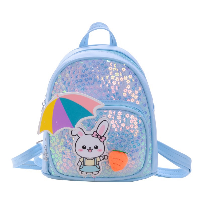 Mochila de moda coreana de sequillas para niños y niñas, jardín de infantes, mochila para bebés, mochila para niños conejitos lindos