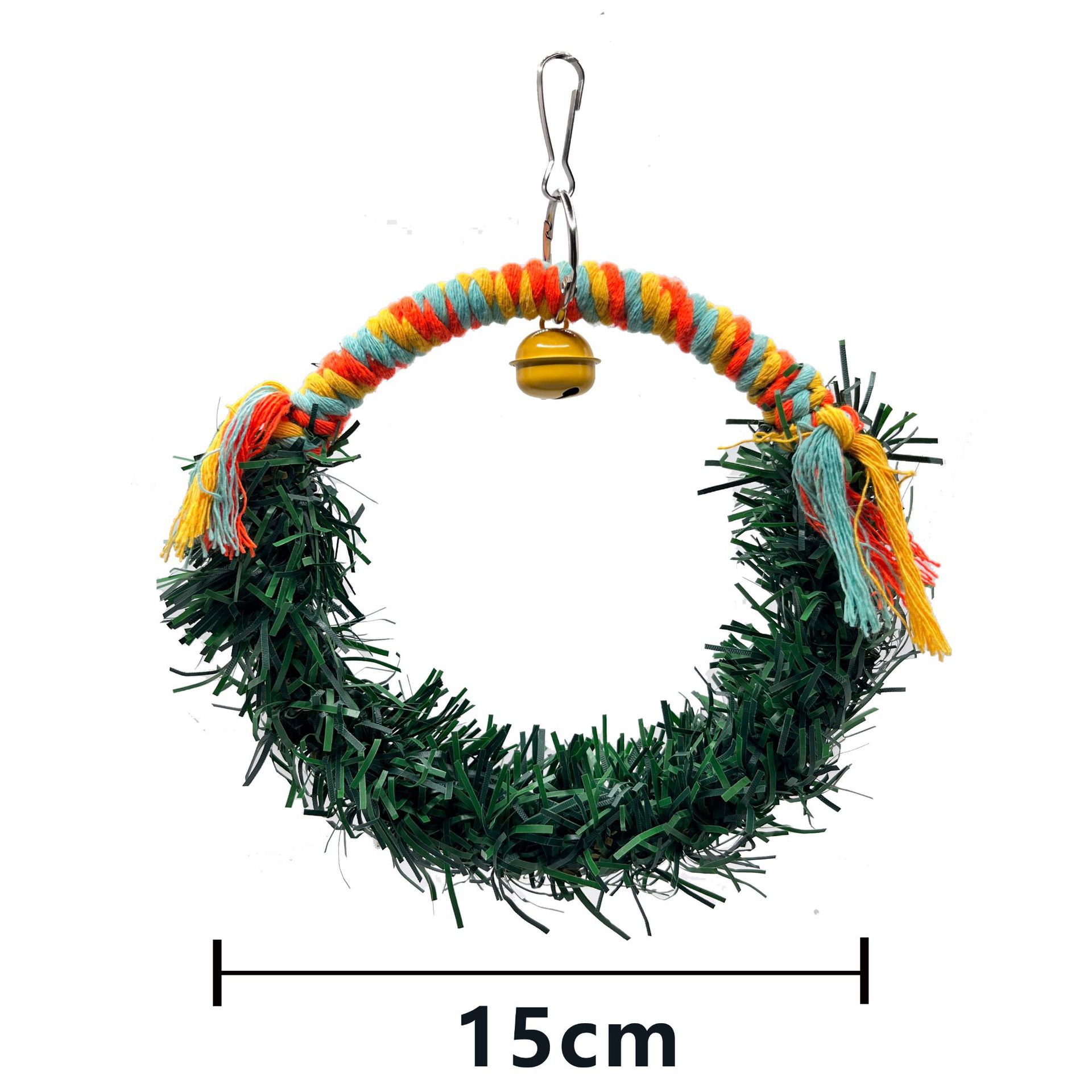 Tema de Navidad juguete para pájaros anillo de loro anillo de pájaro columpio de pájaro forma de hoja anillo colgante de pájaro jaula de pájaro colgante de decoración image 7