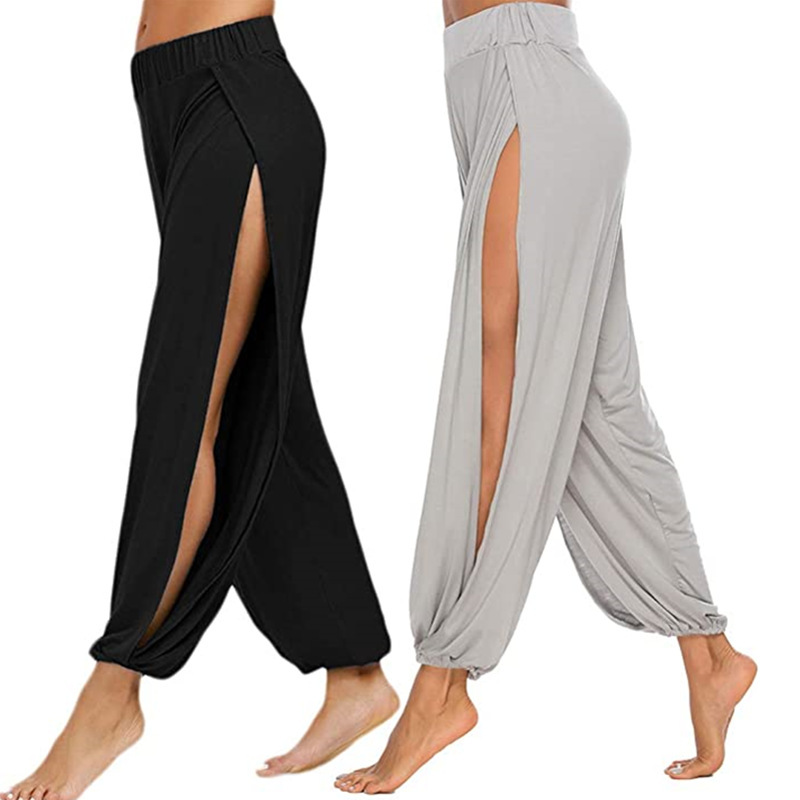 2025 Cross-Border Amazonwishebay New European and American Style Sports High Slit Hippie Harem Pants Yoga Pants 2025 Cross-Border Amazonwishebay New European and American Style Sports High Slit Hippie Harem Pants Yoga Pants