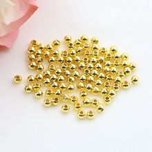 14K包金保色珠转运珠隔珠小金珠 光面实心珠 diy饰品手工串珠散珠