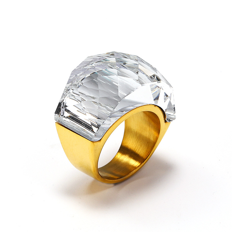 18g Weight Rhinestones Inlay Material Rings Classification 1 Piece Quantity Holiday, Daily Occasion Titanium Steel Material Color Block Pattern Men's Gender Inlay Design Simple Style, Classic Style Style Simple Style Classic Style Color Block Titanium Steel Inlay Rhinestones Men's Rings 4
