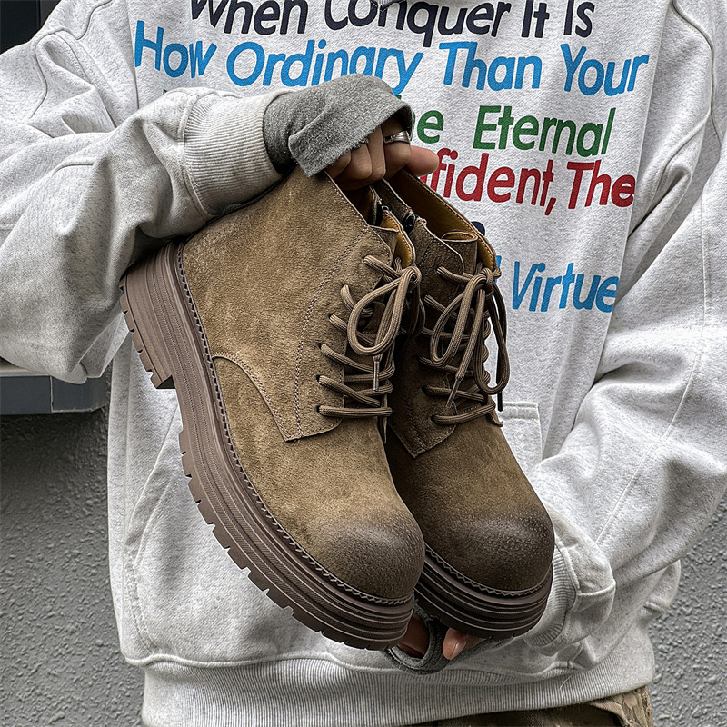 Herren British Style Freizeitschuhe Mit Dicker Sohle_voghion.com