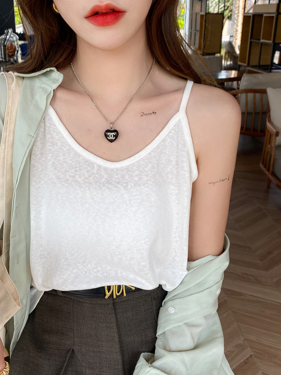 흰색 ~ 얇은 어깨 끈