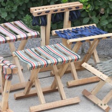 槐木加厚马扎实木折叠便携家用小凳子户外椅钓鱼椅子凳