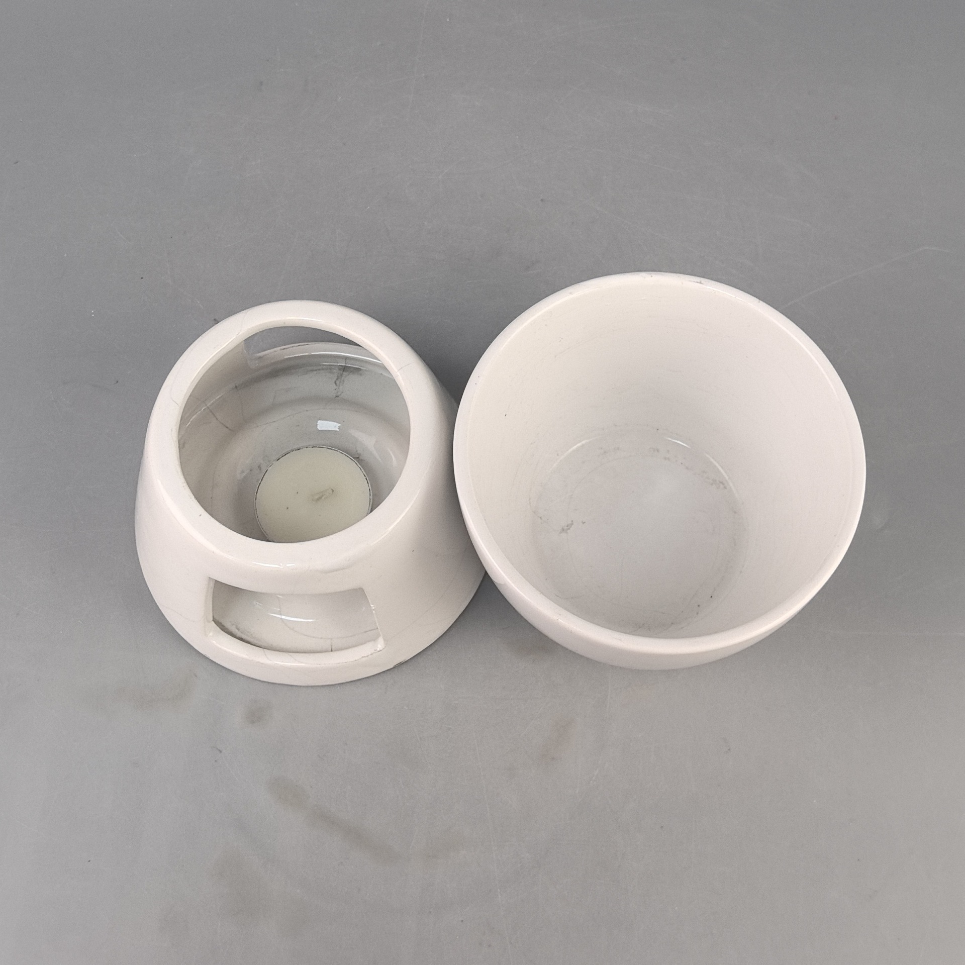 Horno de calentamiento de alcohol minimalista moderno, cocina doméstica, horno de calentamiento de chocolate de cerámica, horno de tazón, separación, vajilla creativa