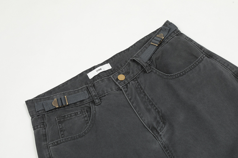 Men's Clothing high street water ins same style overalls loose heavy design sense multi pocket straight wide leg pants jeans_voghion.com