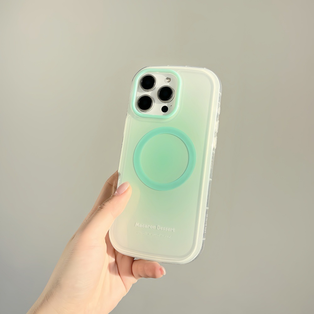 Ins estilo simple gradiente color sólido magnético adecuado para 16ProMax Apple 14/15 funda para teléfono móvil iPhone16 femenino 13