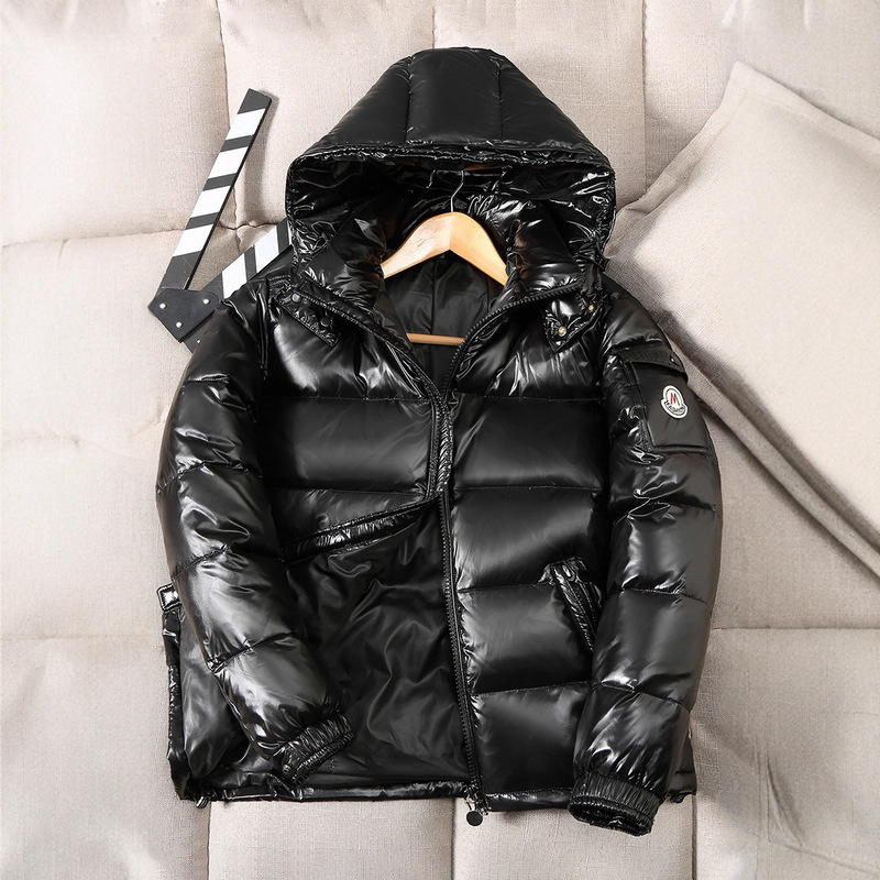 Smooth down Jacket Men's and Women's Couple 25 Years New Hooded down Jacket Cold-Proof Super Thick Warm Jacket Black Jacket