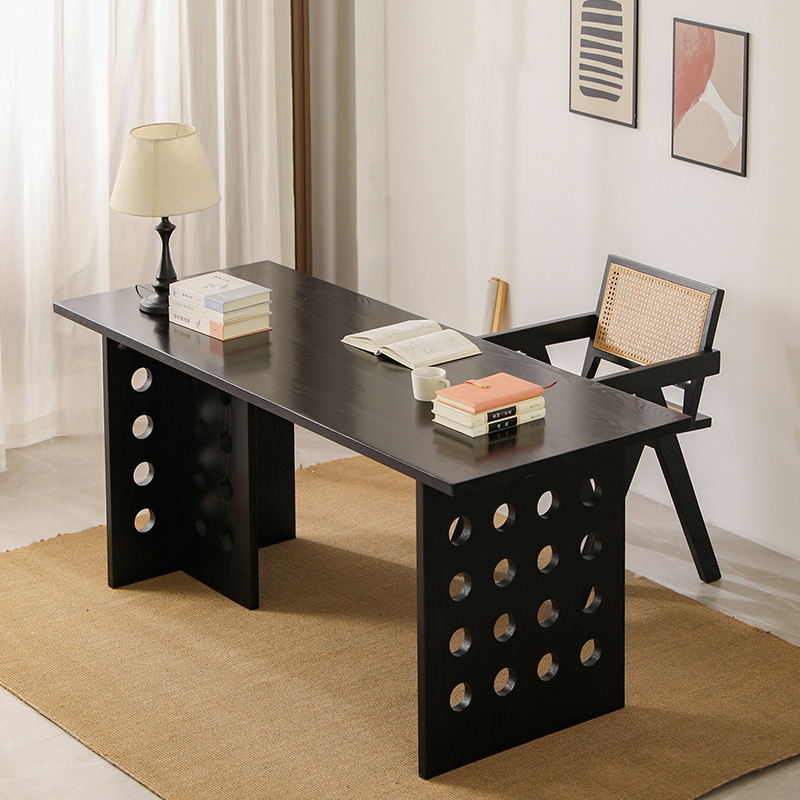 Strict Selection of Little Red Riding Book Same Style Hole Table Ash Wood Household Desk Rectangular Cherry Wood Simple Office Desk