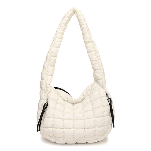 Cross-border wholesale 2024 summer new fashion simple trend casual pleated large capacity cloud pattern shoulder bag and crossbody bag