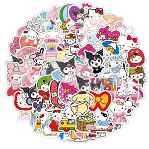 Hello kitty, мультяшная розовая водостойкая наклейка, канцтовары, ноутбук