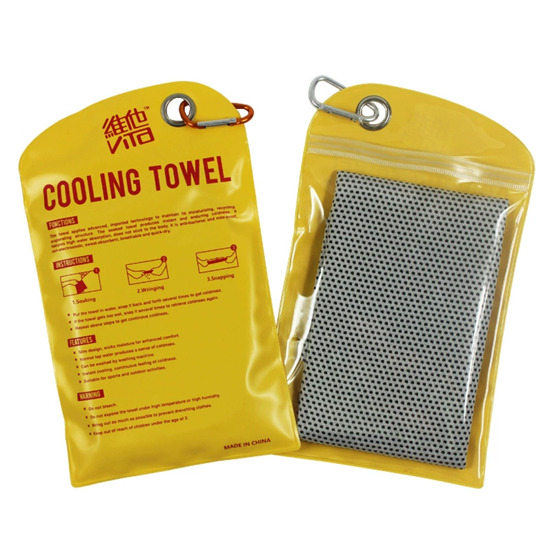 Индивидуальная упаковка для охлаждающих полотенец, упаковка для охлаждающих спортивных головных платков, пластиковый пакет на молнии из ПВХ для одежды
