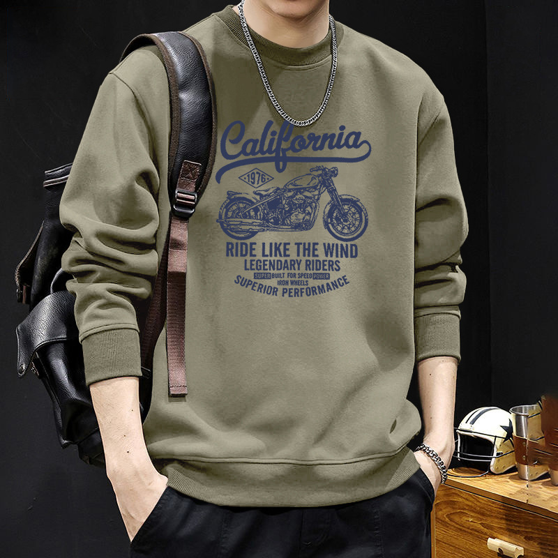 Suéter masculino primavera y otoño pesado estilo americano puerto viento de marea hookah cuello redondo manga larga chaqueta suelta camisa de base chaqueta
