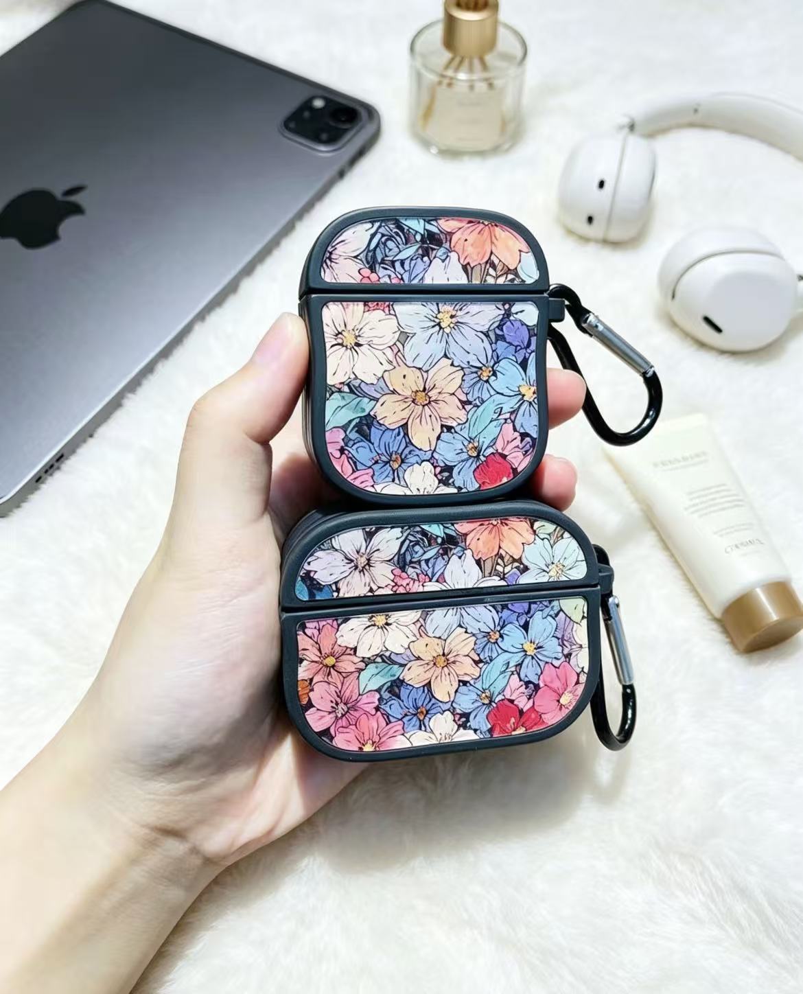 Tinta de color flor mar pequeña cintura gorda casca de auriculares para Apple Airpods pro3 casca de auriculares de alta calidad anti-rascaraduras