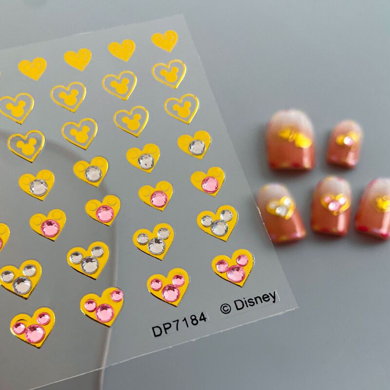 Disney Disney Cartoon Mickey Cute Casual Texture Nail Art Stickers Peach Heart Nail Three-Dimensional Rhinestone Ornaments