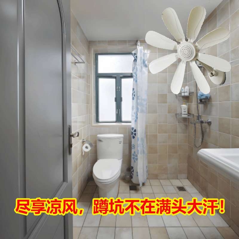 Wall-mounted fan for kitchen and bathroom without punching mini fan…