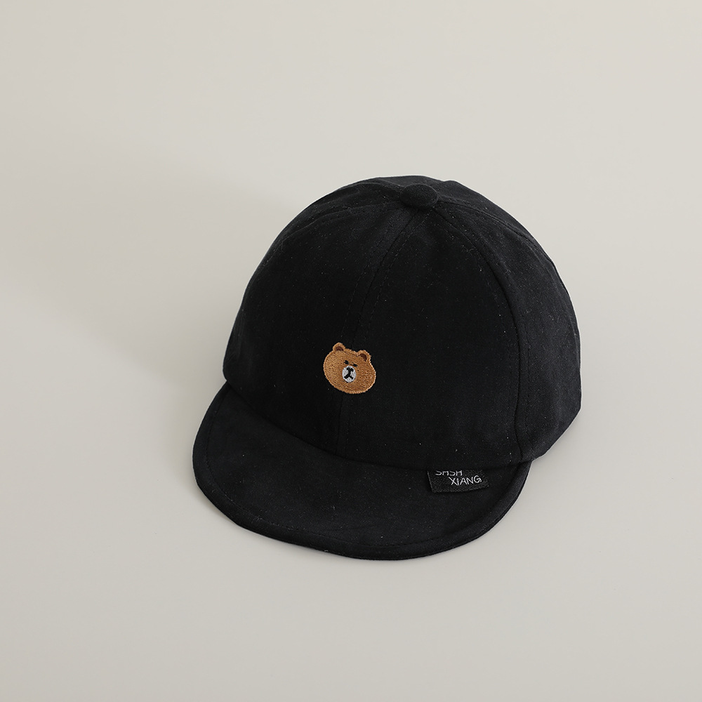 Sombrero de lengua de goma suave para bebés coreanos primavera y otoño lindo oso bordado sombrero de tapa suave para bebés bebés sombrero de béisbol otoño