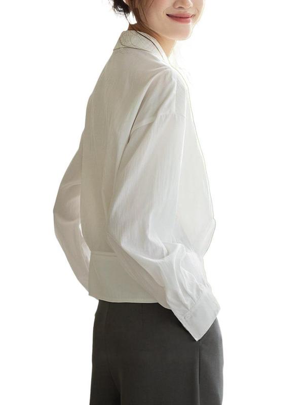 2025春秋季新款女士法式气质衬衫爆款通勤小衫收腰显瘦漂亮上衣服|undefined