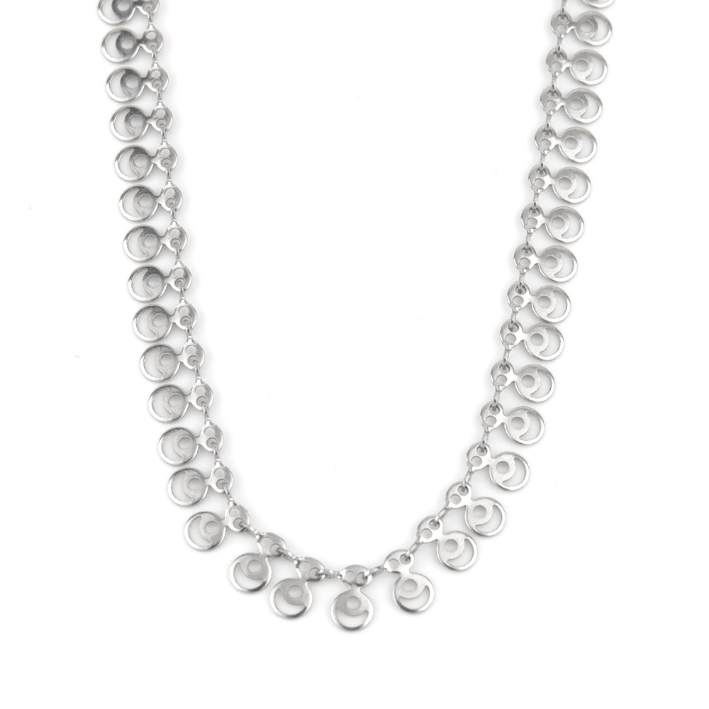 Titanium Steel Hollow Geometric Necklace Korean Style Simple_voghion.com