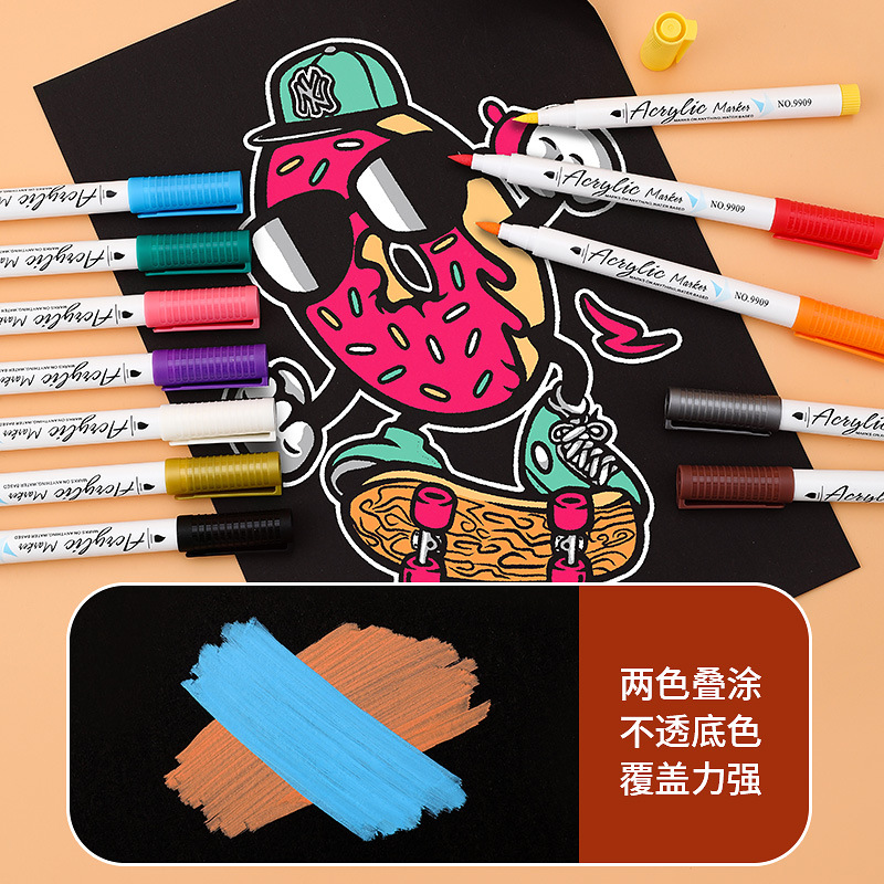 Mark pen pintura acrílica pluma de acuarela fuerte Cobertura Núcleo de algodón sin necesidad de presionar explosivo transfronterizo pluma acrílica de 36 colores