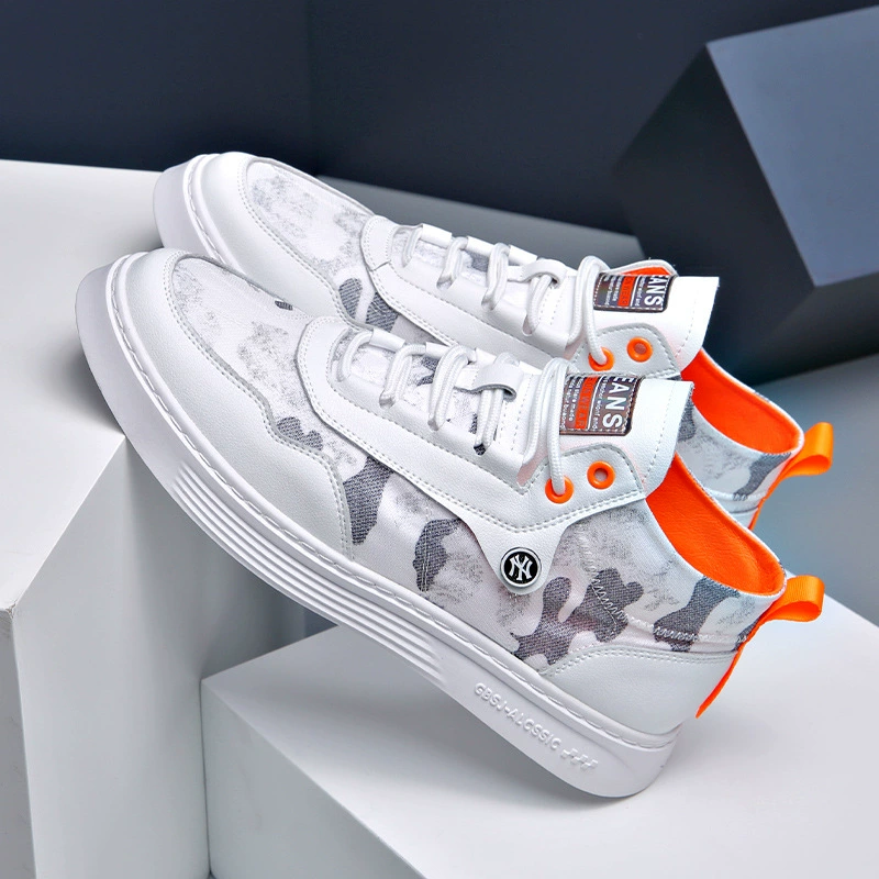 Мужские кроссовки из холста с граффити, новый корейский стиль, модные повседневные туфли из натуральной кожи для подростков и студентов, белые кроссовки для мужчин
