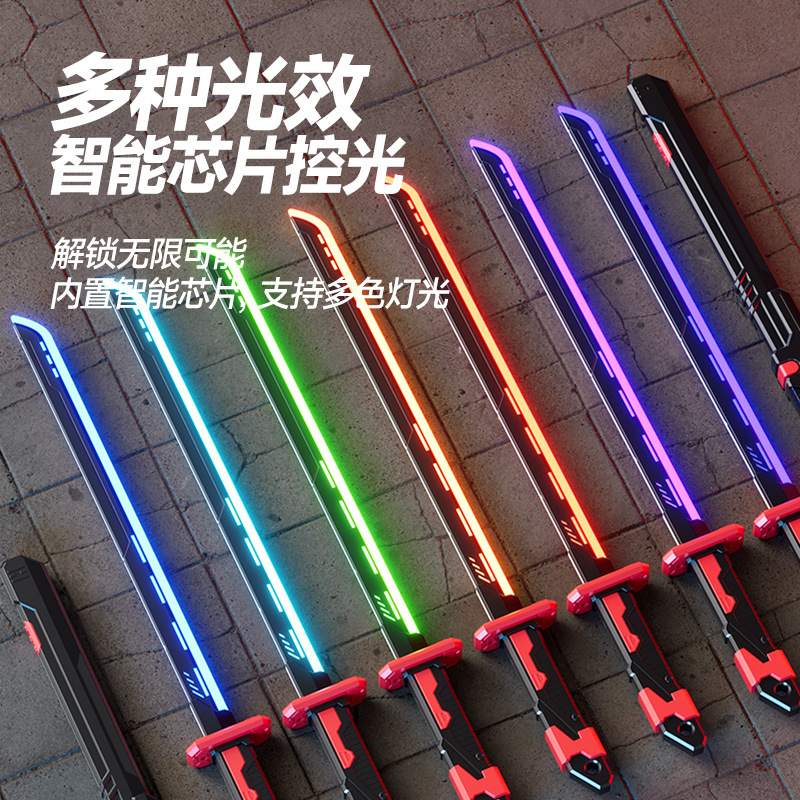 Explosión de sonido de chatarra en línea Star Spark Cuchillo de batalla cool caballo de carreras luz pulverización espada láser luminosa espada samurai juguete image 3
