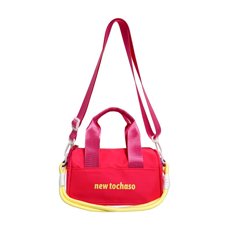 Bolsa de hombro casuales coreana para niños y niñas, letras extranjeras para bebés, bolsas portátiles de balde de agua 2025, nuevas bolsas de comercio exterior para niños