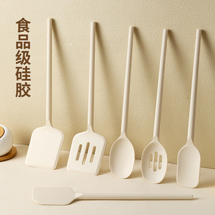 New All-Inclusive Silicone Spatula and Spoon Set Non-Stick Pan High Temperature Resistant Silicone Scraper Spatula Rice Cooking Kitchen Utensils