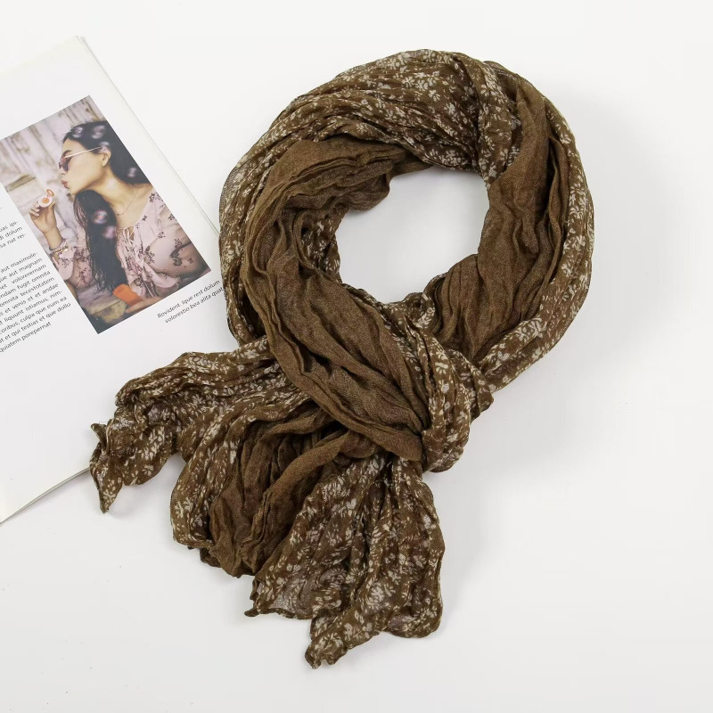 플로럴 플리츠 스타일 2 브라운