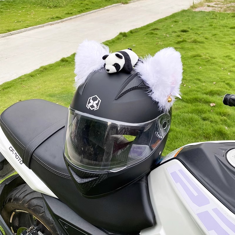 Cute Plush Cat Ear Helmet Decoration Motorcycle Helmet Accessories