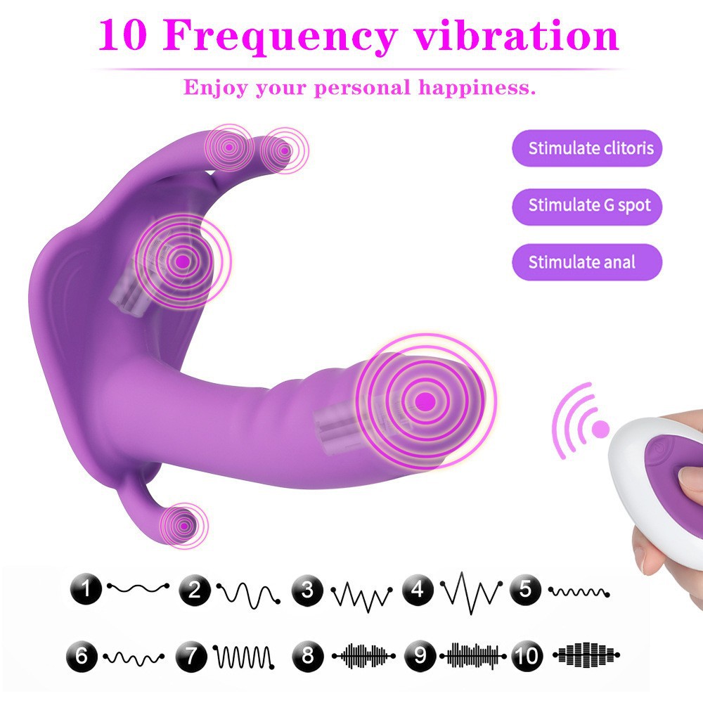 Cross-Border Hot-Selling Popular Women's Wearable Butterfly Vibrator Wireless Large Remote Control Multi-Frequency_voghion.com