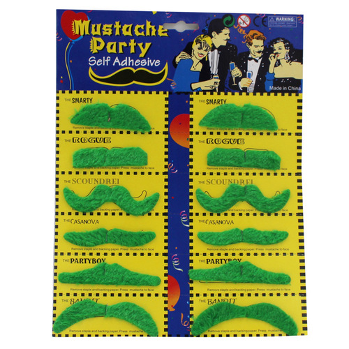 Party supplies costume masquerade funny props old man simulation fake black mustache octopus beard twelve cards