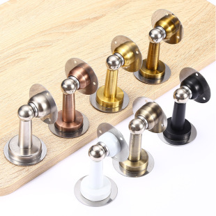 Stainless Steel Thickened Door Suction Bathroom Bedroom Door Crash Anti-collision Door Stop Ground Suction Punch-free Strong Magnetic Net Red Wall Suction