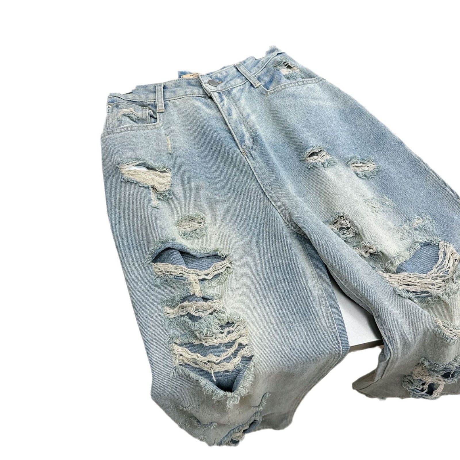 Retro summer light and thin blue trousers