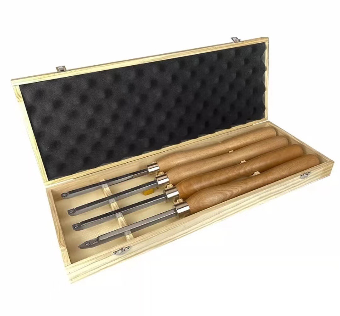 4PCS( 250MM) 너도밤 나무 손잡이 사각형 막대 버려진 선반 도구 나무 상자