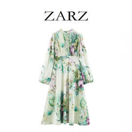ZARZ 自制 欧美风 新款女装 洋气 时髦 休闲 经典款 印花连衣裙