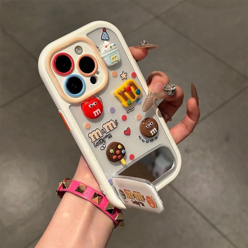 立体巧克力M豆支架适用苹果16手机壳iPhone15小米vivoppo华为p70|undefined