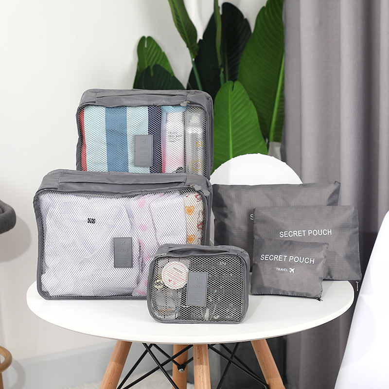 Viaje de negocios maleta de viaje bolsa de almacenamiento conjunto pequeño conjunto de ropa de seis piezas zapatos de acabado de bolsa de acabado