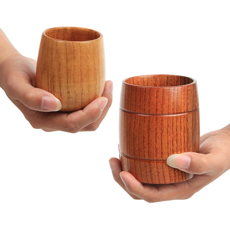 Taza de madera de estilo japonés, sake de madera de azufaifa, taza de madera, taza de vino pequeña, taza de agua de madera maciza, taza a mano, taza de té de restaurante, letras