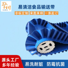 厂家直供PU蓝色食品级输送带耐油易洗传送带肉类海鲜输送带易洁带